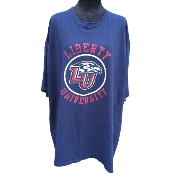 Mens Liberty University Blue Tee - Picture 1 of 6
